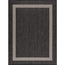 CAMILSON Outdoor Rug 10x14, Large Modern Outside Rugs for Patios Porches Waterproof Durable Washable Non-Shedding, Easy-to-Clean Indoor Outdoor Area Carpet (10 x 14, Bordered - Dark Gray/Light Gray)