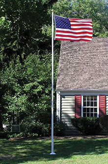 Annin Flagmakers American Flag White Gel-Coat Fiberglass Pole Villager III Kit 20 Feet American