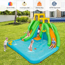 HONEY JOY Inflatable Water Slide 6-in-1 Kids Bouncer Multicolored