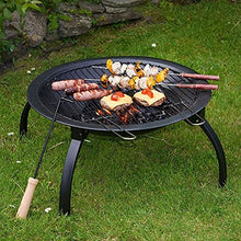 Fire Pits,Garden Outdoor Fire Pits Steel Folding Fire Bowl with Grill & Cover & Poker Camping Fire Pit