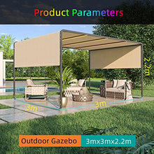 ZZYYZZ 3mx3m Pergola for Outdoor, Patio Gazebo with Aluminum Frame, Waterproof Top Canopy, 1.6m Adjustable Height Side Canopy, Backyard Sun Shelter,Green