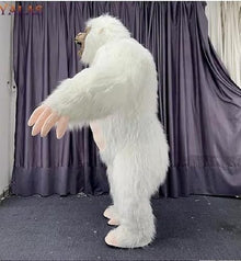 2.6m high White Inflatable King Kong Gorilla Costume for Adult Halloween Plush Furry Suit