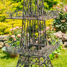 Zaer Ltd. Fancy Eiffel Tower-Inspired Two-Tiered Metal Plant Stand (Copper Brown, 9 Feet Tall)