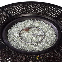 Aluminum 57,0000 BTU 44 in. Round Propane Black Fire Pit Table with Fire Beads, Lid, Propane Tank Cover and Table Fabric Covers in Copper Finish