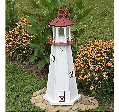 Backyard Crafts Amish-Made Marblehead, OH Replica Lighthouse with Solar-Powered LED Lighting, 95" Tall