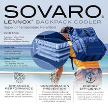 Lennox Backpack Cooler, Royal Black 28 Can Beach Cooler Backpack with 3,350D Nylon Lining, Backpack Coolers Insulated Leak Proof by Sovaro