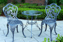Oakland Living Hummingbird Cast Aluminum 24-Inch Glass Top Table with 3-Piece Bistro Set, Antique Bronze
