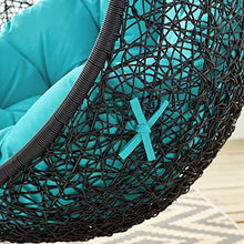 Modway EEI-739-TRQ-SET Encase Swing Outdoor Patio Lounge Chair, With Stand, Turquoise