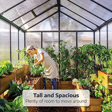 Palram Canopia Glory 8x12 Ft. Greenhouse Kit with Lockable Door and Vent Gray