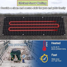 Heated Snow Melting Mats for Entrances 1/2/3/4/5 pcs， Outdoor Non-Slip Heated Outdoor Walkway Mat Heated Driveway Pad, Outdoor De-Icing Mat,Winter Removal and Ice Melt(5 Pcs,25.4x90cm/10inx35.4in)