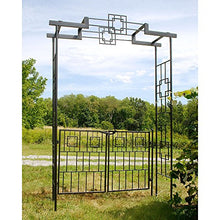 Achla Squares Arbor II Garden Arch Graphite