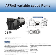 Afras Pool Pump 2 HP Variable Speed Pentair Compatible Black