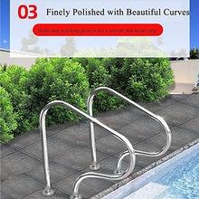 BSNANCA Swimming Pool Safety Hand Rail 2 Packs Pool Handrails, Summer Swimming Pool Ramp Handrails, Outdoor Stainless Steel Safety Pool Hand Rails for Inground Pool Entry (1.5mm) ()