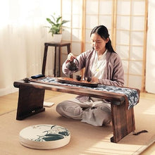 Couch End Table Creative Chinese Style Solid Wood Tea Art Decoration Table Multifunctional Portable Bed Table Floating Window Coffee Table Tea Table Corner Tables for Living Room (Color : 110x40x37cm