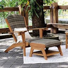Cambridge Casual 2-Piece Auburn Padded Upholstered Outdoor Adirondack Chair Teak Wood / All-weather Wicker