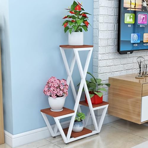 Flower Stand Metal Plant Shelf Modern Multi-layer Wrought Iron Flower Stand Floor-standing Living Room European Creative Indoor Plant Racks Plant Stand(1)