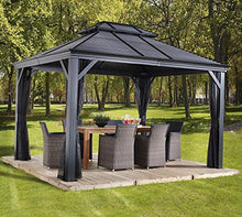 Sojag Outdoor 12' x 16' Mykonos Double Roof Hardtop Gazebo Dark Grey