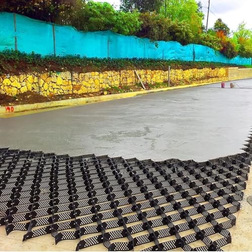2" HDPE Gravel Stabilizing Geo Cell Permeable Ground Grid Heavy Duty Foundation Support for Driveway Walkway Patio Slope Parking Outdoor Erosion Control & Soil Stabilization(6x10m(20x33ft))