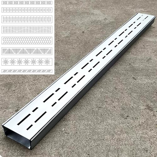 GJZDPMY Stainless Steel Drainage Channel System with Removable Cover for Indoor/Outdoor Use – Perfect for Showers Patios Gardens and Driveways