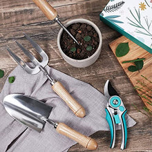 XIXIDIAN Garden Tools Set, 4 Piece Heavy Duty Gardening Tools, Durable Garden Hand Tools, Stainless Steel Garden Plant Tool Ergonomic Handle Gardening Gifts for Women Men