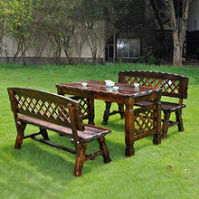 Stool 47 in Park Garden Bench Anticorrosive Wood Retro Leisure Solid Wood Seat Yard Garden 2-3 Seat Weatherproof French Chair Bench Outdoor Table and Chair Set for Deck/Entrance/Patio Furniture (1