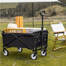 Trolley Cart Portable Folding Garden Trolley Cart Heavy Duty Trolley Wagon Shopping Cart for Outdoor Camping Pull Truck Camping Cart Garden Wagon