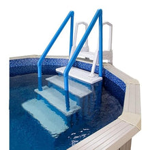 Blue w/White Steps and Flip-Up Swimming Pool Ladder for Aqua Select