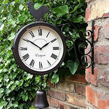 ERTTGWGF Large Art Clock Double Sided Wrought Iron Metal Quiet Easy Read Two Faces Retro Station Clock Antique Hanging Clocks for Garden Home Decor Indoor Outdoor Wall Decor Clock