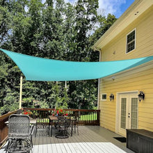 TANG 24' x 24' Sun Shade Sail Rectangle Outdoor Canopy UV Block Sunshades for Patio, Square Shade Cloth for Backyard Porch Deck Garden Pergola Cover, Turquoise