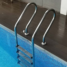Stainless Steel Pool Ladder 3 Step Swimming Pool Handrail for 1-1.4m Pool Entry 250lbs Load Capacity No Need to embed/Silver / 155x50x18cm (Silver 155x50x18cm)