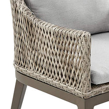 Armen Living Silvana Outdoor Patio Wicker Aluminum Dining Chair Set of 2 Grey