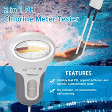 LSSOAZZVVN 2 in 1 PH Chlorine Meter Tester Chlorine Water Quality Testing Device CL2 Measuring Swiming Tool for Pool Aquarium