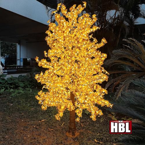 Holiday Bright Lights 9Ft Lighted Maple Leaf Fall Tree with LED Lights Warm White