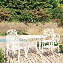 WEHUOSIF 5 Piece Bistro Set,Patio Lounge Set,Outdoor Patio Furniture,Patio Conversation Seat,Porch Furniture,Balcony Chairs,Deck Casual Furniture,for Bistro,Bar,Cafe,Backyard, Cast Aluminum White