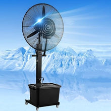 JCSRYD Outdoor Misting Fan Portable Misting Fan with 90 Degree Oscillation, 3-Cooling Speed Misting Fan with High RPM, 10 Gal Standalone Tank (Color : 110V, Size : 61cm/24in)