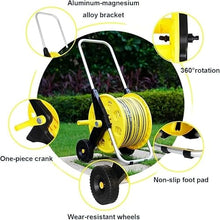 MDYHY Garden Hose Reel Trolley with Wheels and Hose, Portable Hose Storage Trolley(with 30m Hose)