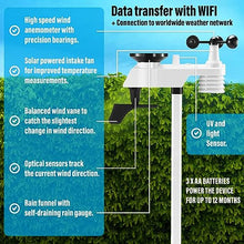 Weather Station Indoor Outdoor,Rain Gauge and Wind Speed Direction,Temperature,Humidity,Air Pressure,Weather Forecast,Moon Phase,and Alarm