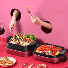Hot Pot Barbecue Integrated Pot Home Smokeless Electric Barbecue Pan Roaster Electric Grill Kitchen Appliances(E)