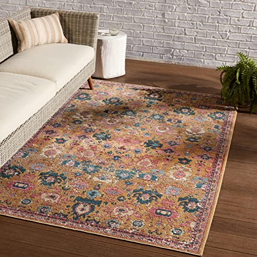 Jaipur Living Indoor Outdoor 10x13 Large Area Rug Boho Pink/Gold