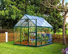 Palram - Canopia Hybrid 6' x 8' Polycarbonate Aluminum Greenhouse, Green