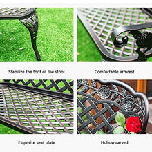 KLYCHF Garden Bench Terrace Garden Benches Retro Decorative Benches Aluminum Bench with backrest and armrests Outdoor Park Balcony Lounge Chair Suitable for Lawn Porch (B)