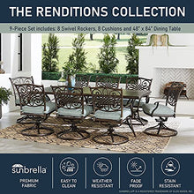 Hanover Renditions 9 Piece Outdoor Dining Set with Sunbrella® Fabric and Swivel Chairs Mist