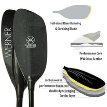 Werner Paddles Sho-Gun Carbon Bent Shaft Whitewater Kayak Paddle 194cm Black