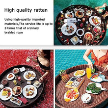 EESHHA Heart-Shaped Table Dinner Plate Floating Tray, Rattan Refreshment Tray, Swimming Pool Floating Breakfast Tray, Swimming Pool Floats for Pool or Beach Party White