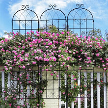 Metal Garden Trellis Rustproof Trellis for Climbing Plants Outdoor Flower Support, Powder Coated Galvanized Round Pipe, Suitable for Vine Plants, Pea Trellis, Screen or Corner Support (Black,4)