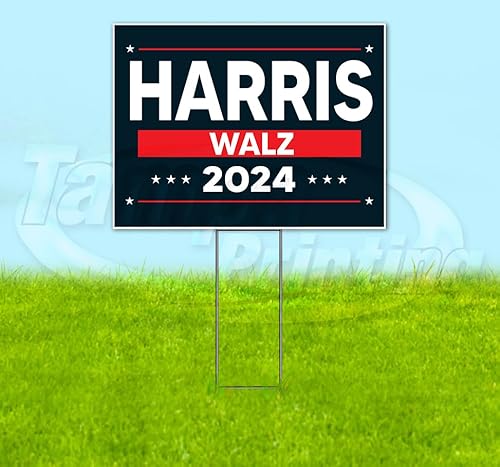 TampaPrinting Harris Walz YS00084 Yard Sign 18" x 24" with Metal Step Stake