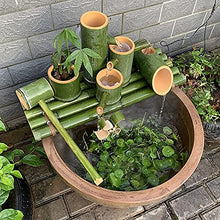 Garden Fountain Garden Water Feature Solar Fountain Bamboo Fountain Outdoor Fountain Used for Fish Tank,Pond Or Garden Decor Looks Very Interesting Desktop Fountain,Green,7(55Cm/21.6In)
