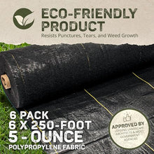 Dewitt P5 Pro 5 Ounce Weed Barrier Ground Fabric Black 5 x 250 Feet (6 Pack)