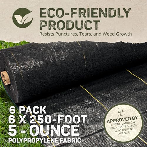 Dewitt P5 Pro 5 Ounce Weed Barrier Ground Fabric Black 5 x 250 Feet (6 Pack)