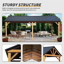 ANTSKU 12'x20' Hardtop Gazebo Yellow Brown